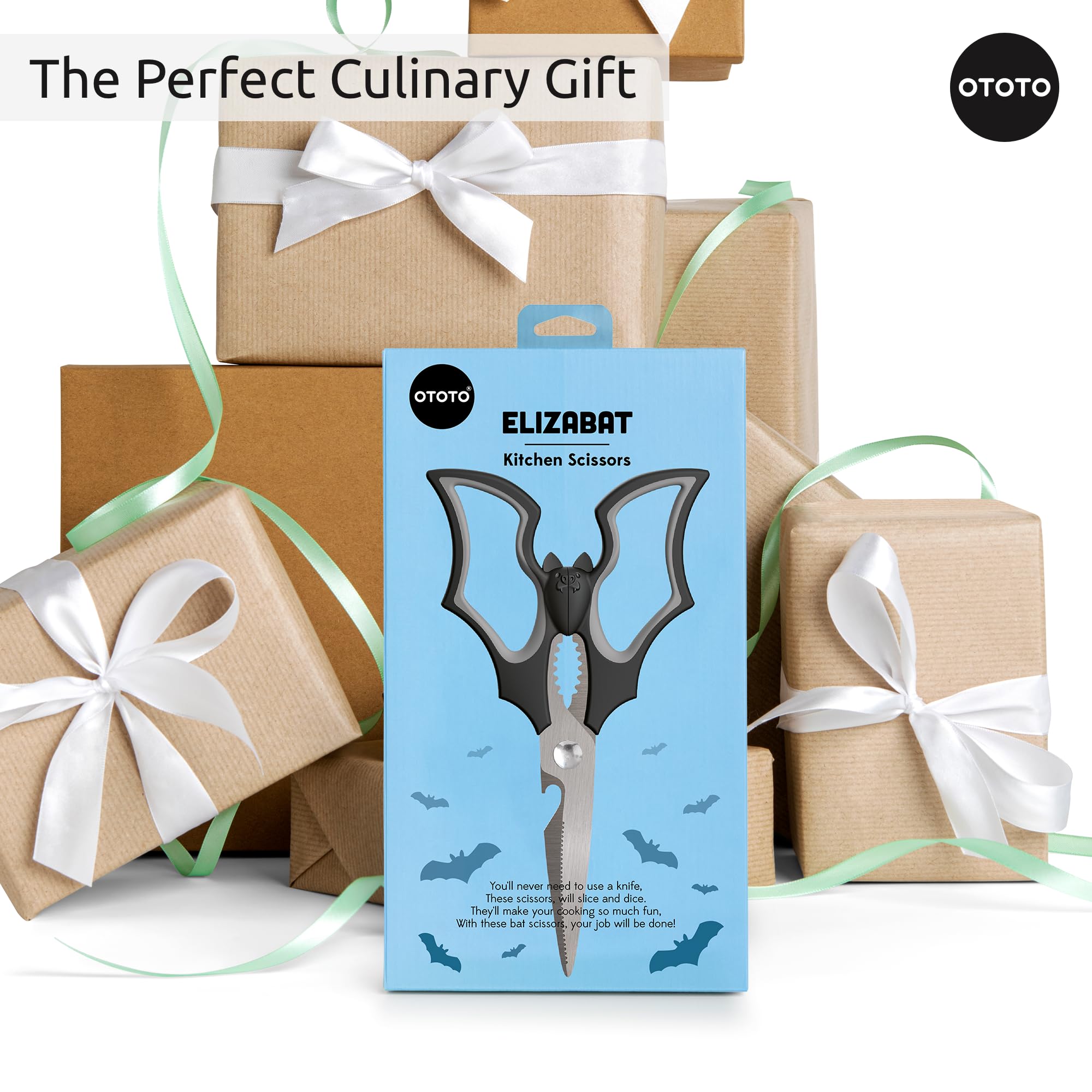 OTOTO Elizabat Kitchen Scissors - Halloween Goth Cute Bat Kitchen Shears, Gothic Scissors Utensils - Spooky Bats Halloween Gifts, Cute Gadgets, Kitchen Gadgets - Image 6