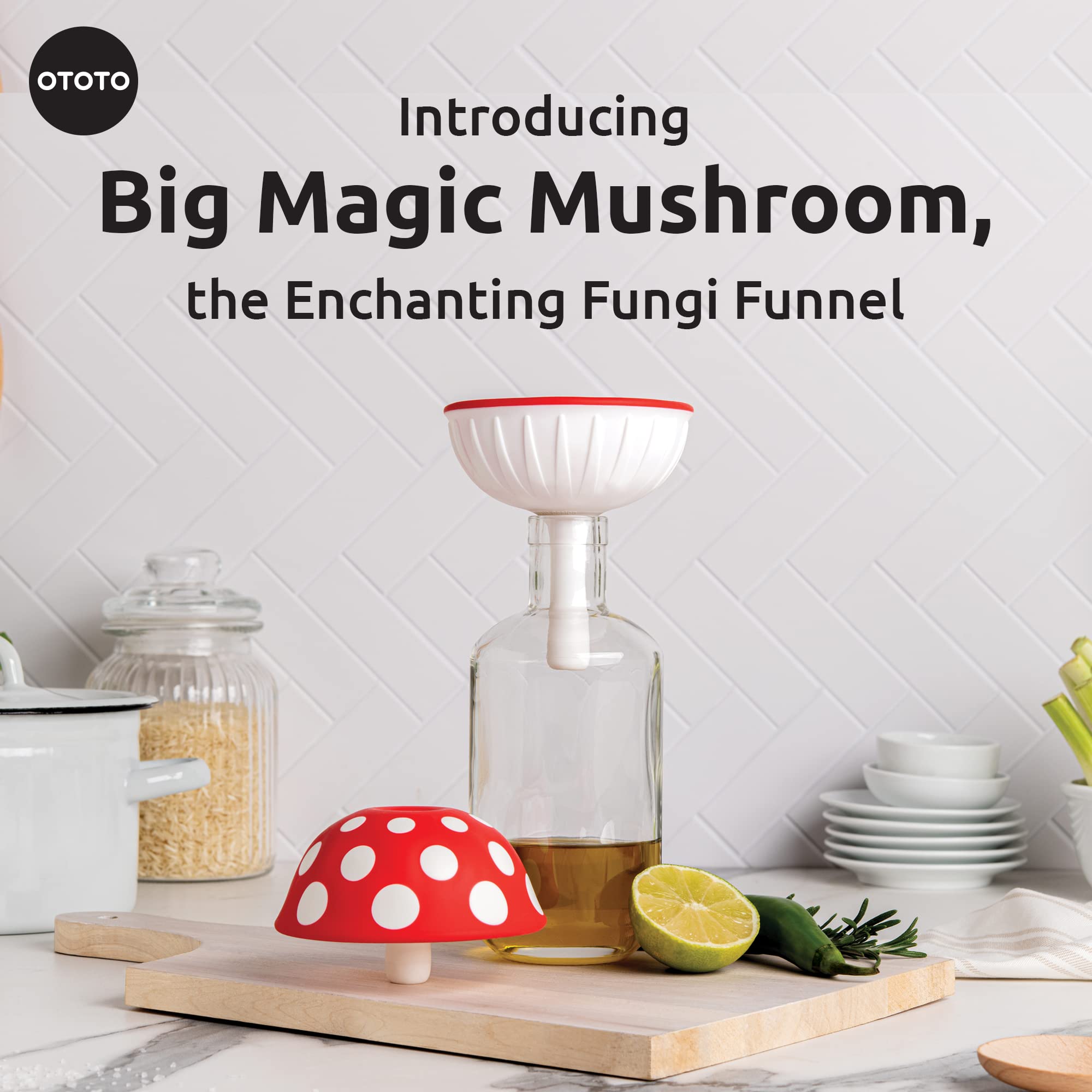 OTOTO Fun Guy Fridge Deodorizer + Big Mushroom Funnels for Filling Bottles (Bundle of 2) - Image 6