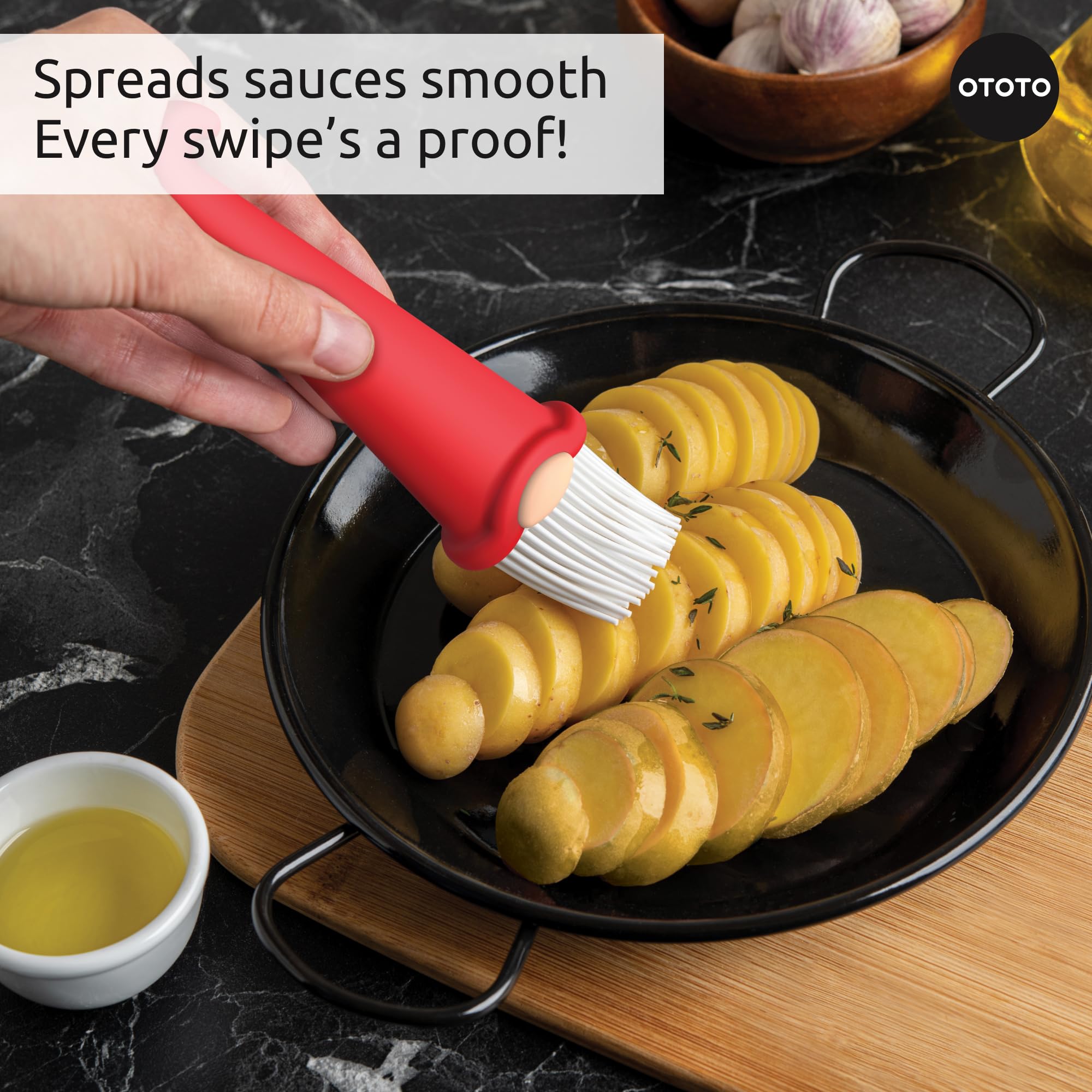 OTOTO Gnomeo Pastry Brush - Silicone Basting Brush for Cooking, Spread Oil Butter Sauce for BBQ Grill Baking, Gnomes Gifts for Women, Cute Funny Kitchen Gadgets - Image 3