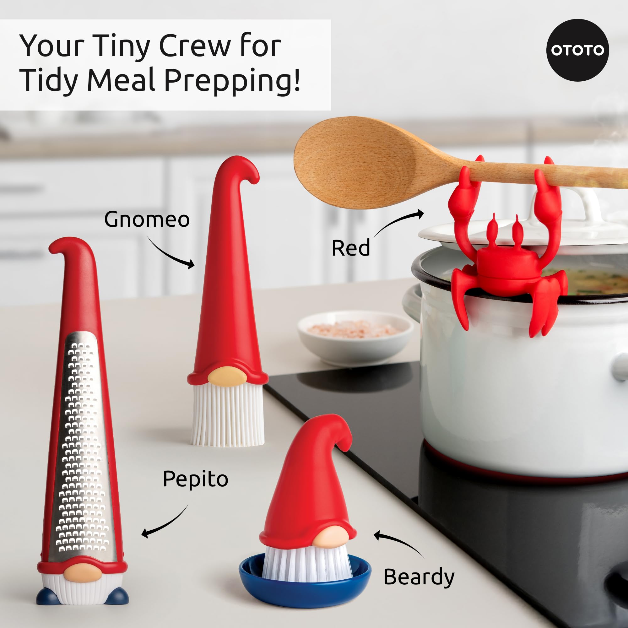 OTOTO Gnomeo Pastry Brush - Silicone Basting Brush for Cooking, Spread Oil Butter Sauce for BBQ Grill Baking, Gnomes Gifts for Women, Cute Funny Kitchen Gadgets - Image 8