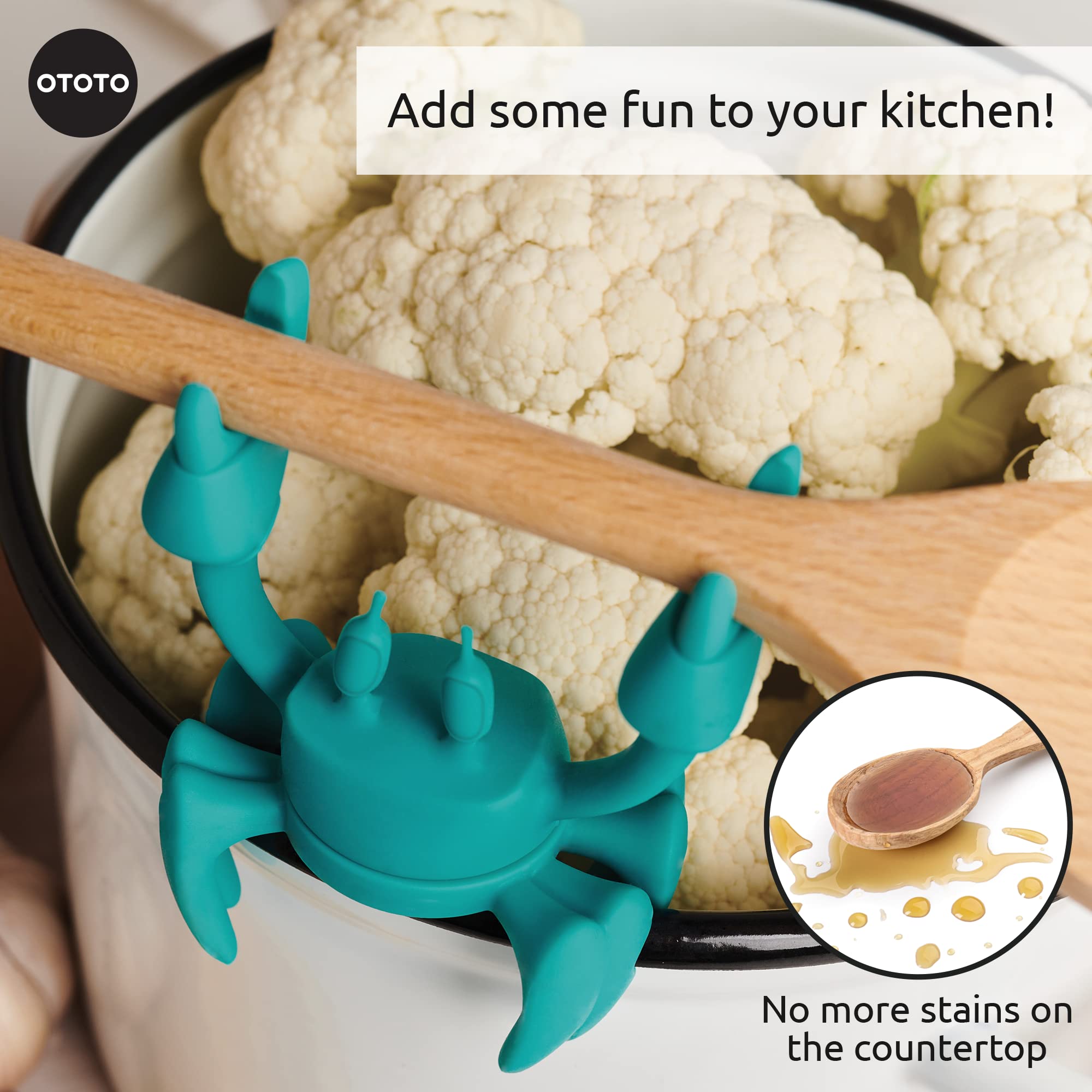 OTOTO Nessie Turquoise Original Nessie Ladle - Soup Ladle + Aqua the Crab Silicone Utensil Rest (Bundle of 2) - Image 9