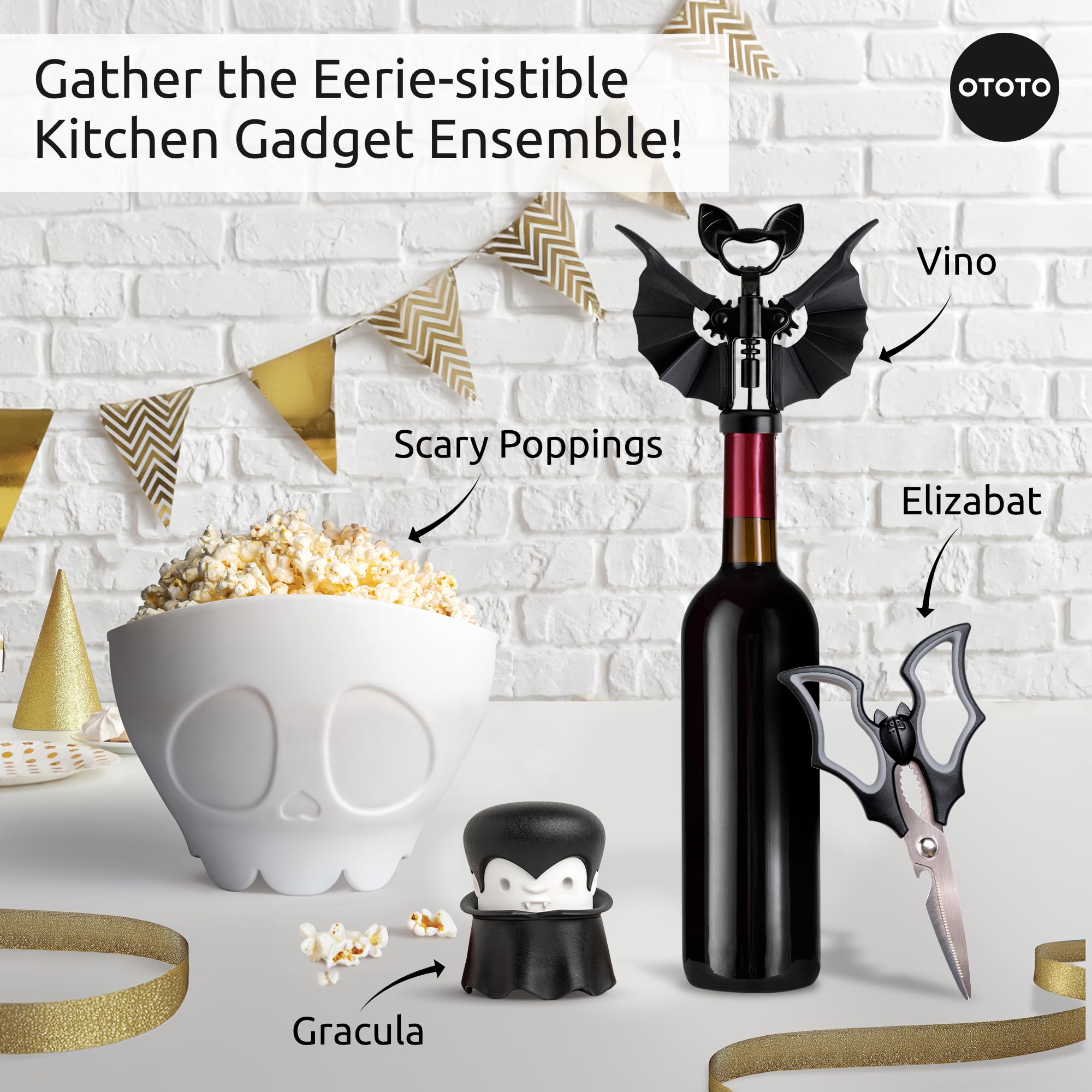 OTOTO New Scary Poppings Microwave Popcorn Popper - Gothic Popcorn Microwave Popper, Silicone Microwave Popcorn, Collapsible Bowl Popcorn Bowls, Halloween Goth Accessories Goth Gifts (White) - Image 8