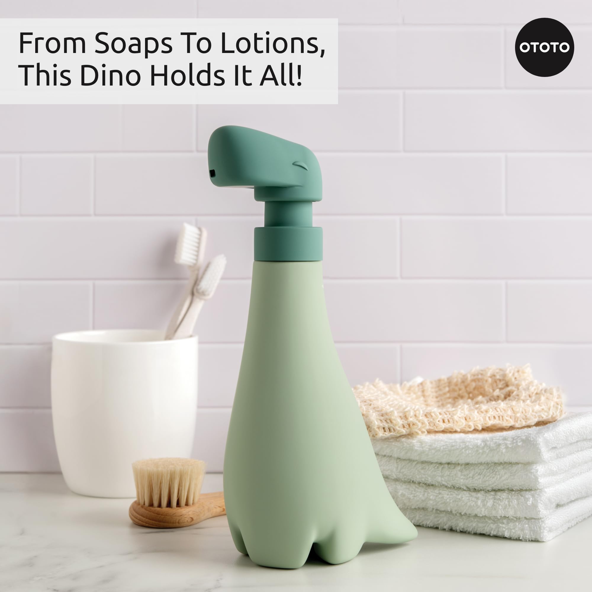 OTOTO New Soapasaurous Dino Hand Soap Dispenser - Cute Bathroom Accessories, Liquid Dish Soap Dispenser, Dinosaur, Cute Kitchen Accessories, Gifts for Kids - Image 4
