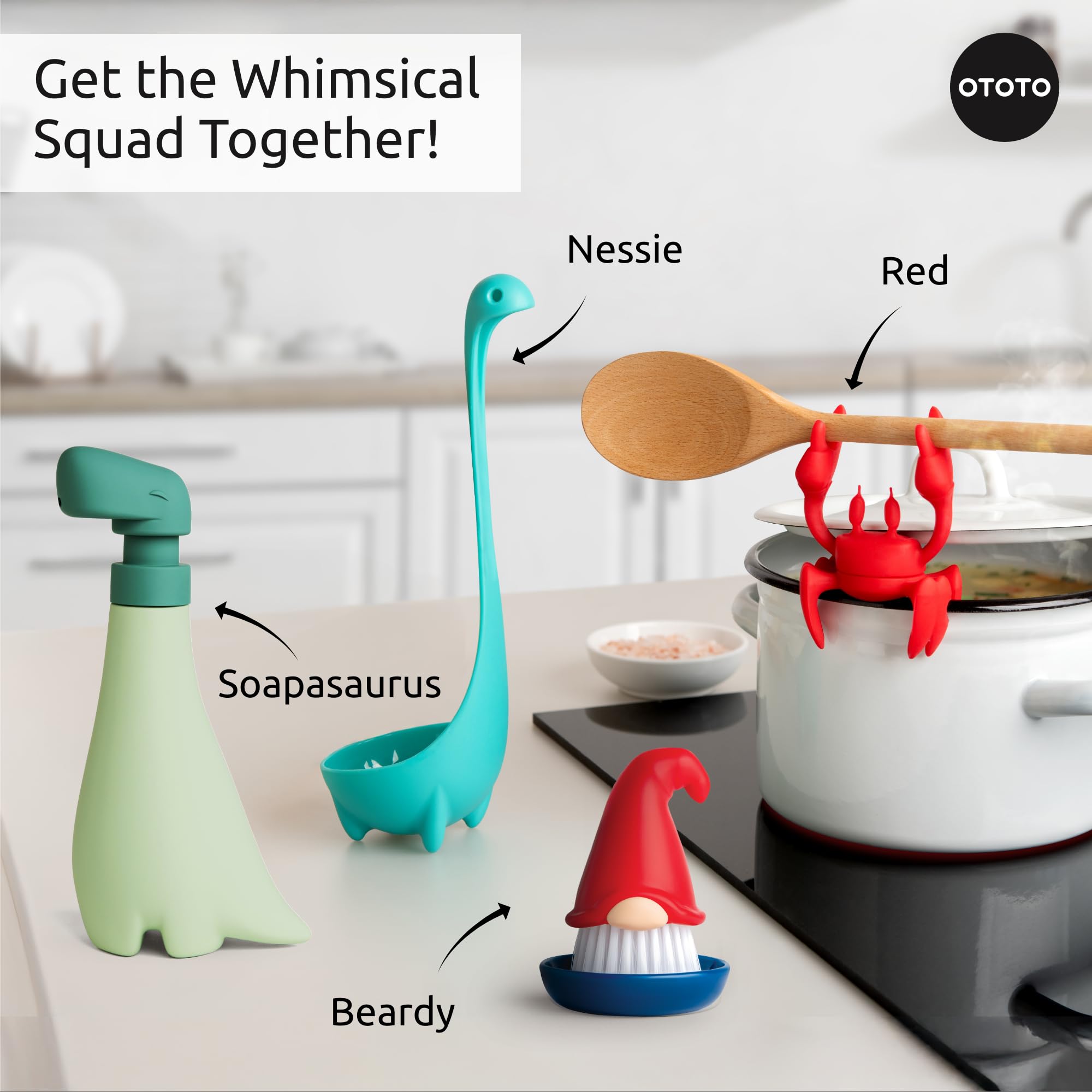 OTOTO New Soapasaurous Dino Hand Soap Dispenser - Cute Bathroom Accessories, Liquid Dish Soap Dispenser, Dinosaur, Cute Kitchen Accessories, Gifts for Kids - Image 9