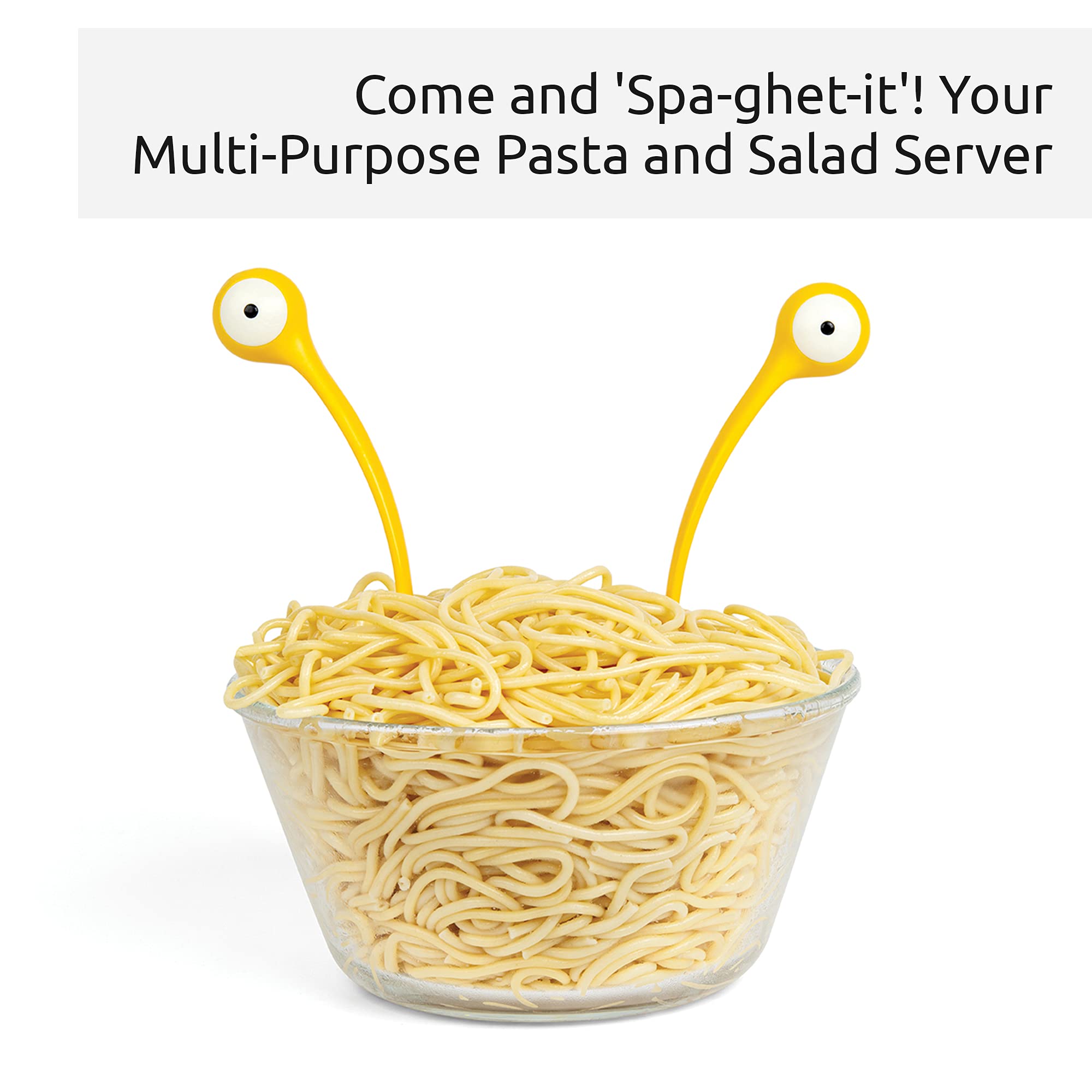 OTOTO Pasta Monsters and Salad Servers - BPA-Free Fun Kitchen Gadgets - 100% Food Safe Salad Spoon and Fork Set - 11.93x 3.39 x 2.24 inch - Image 4