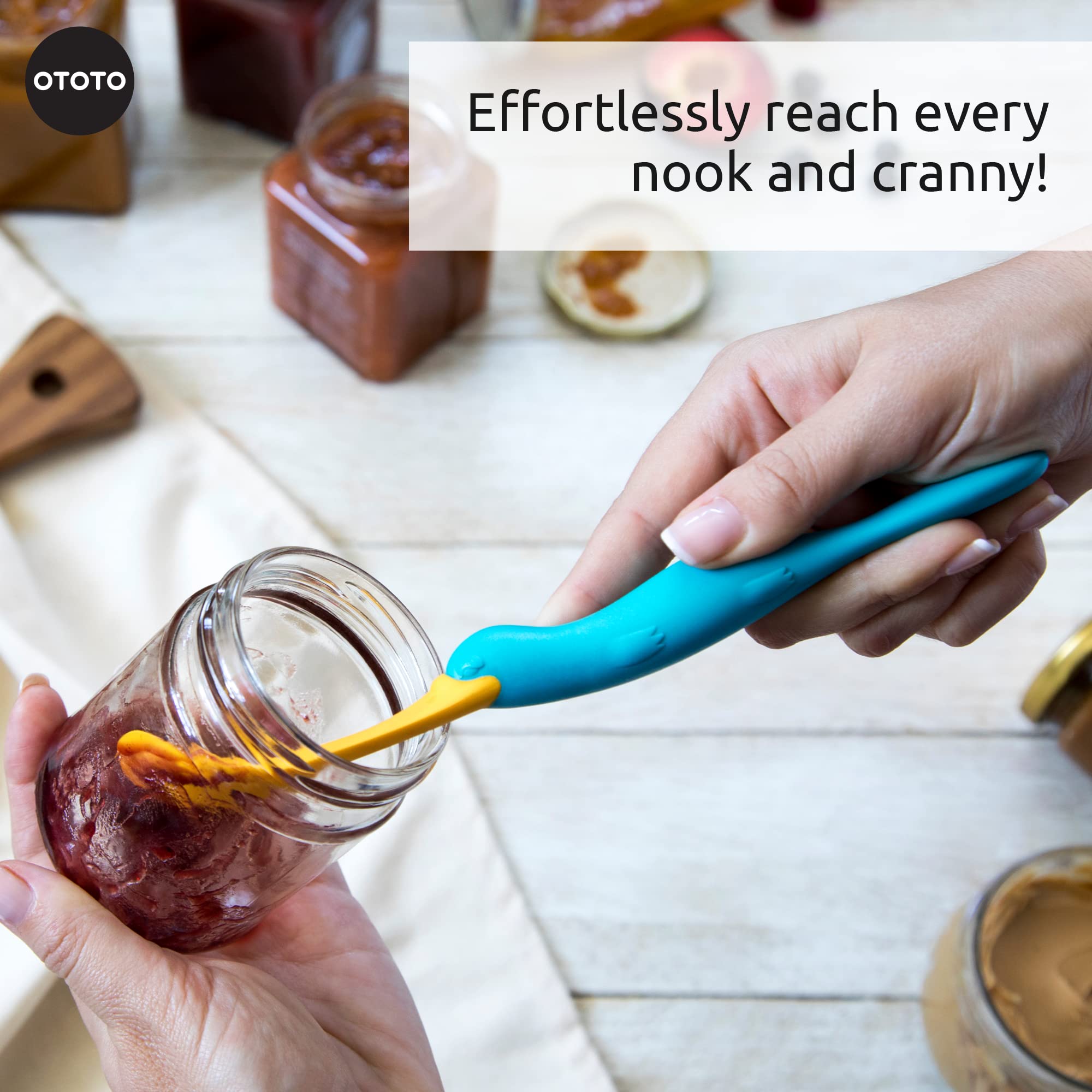 OTOTO Splatypus Jar Spatula for Scooping and Scraping & Mushroom - Foldable Kitchen Funnel (Bundle of 2) - Image 4