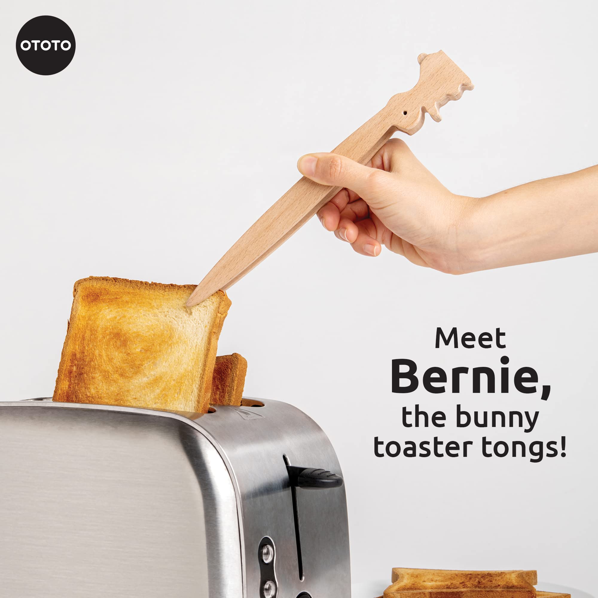 OTOTO Splatypus Jar Spatula for Scooping and Scraping & Bernie Bunny Toaster Tongs (Bundle of 2) - Image 6