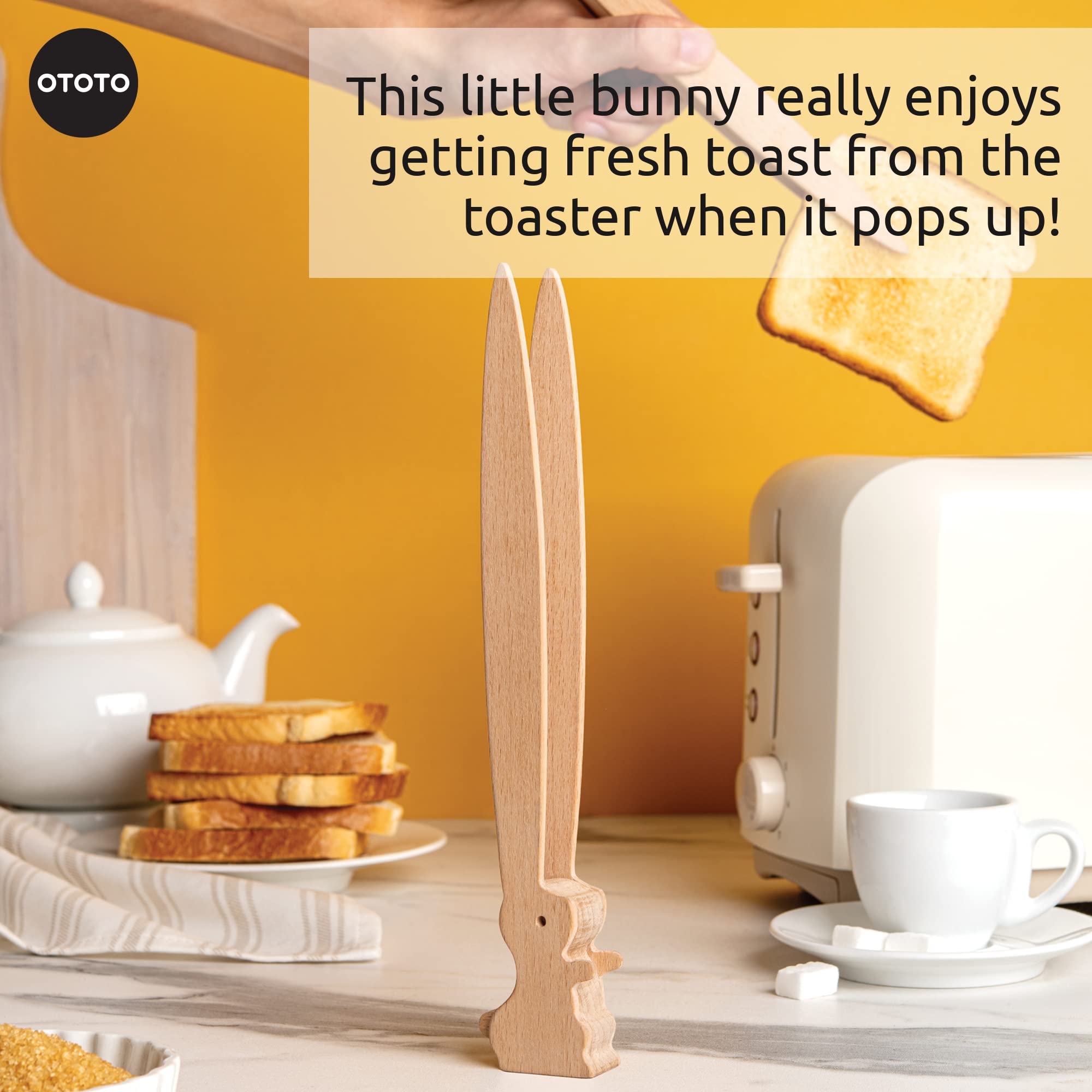 OTOTO Splatypus Jar Spatula for Scooping and Scraping & Bernie Bunny Toaster Tongs (Bundle of 2) - Image 7